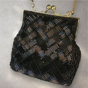 Elegant Black Beaded Women's Bag
